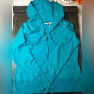 Women’s Cut Teal Zip-Up Hoodie Athletic Works Size Large 12/14